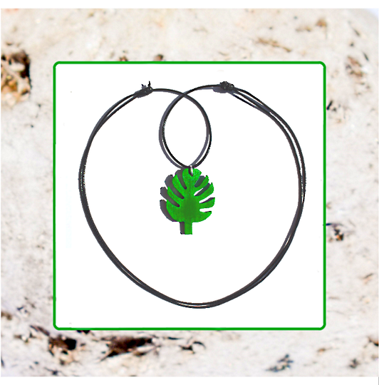 Macrocarpa Palm Leaf Pendant and Cord